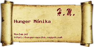 Hunger Mónika névjegykártya